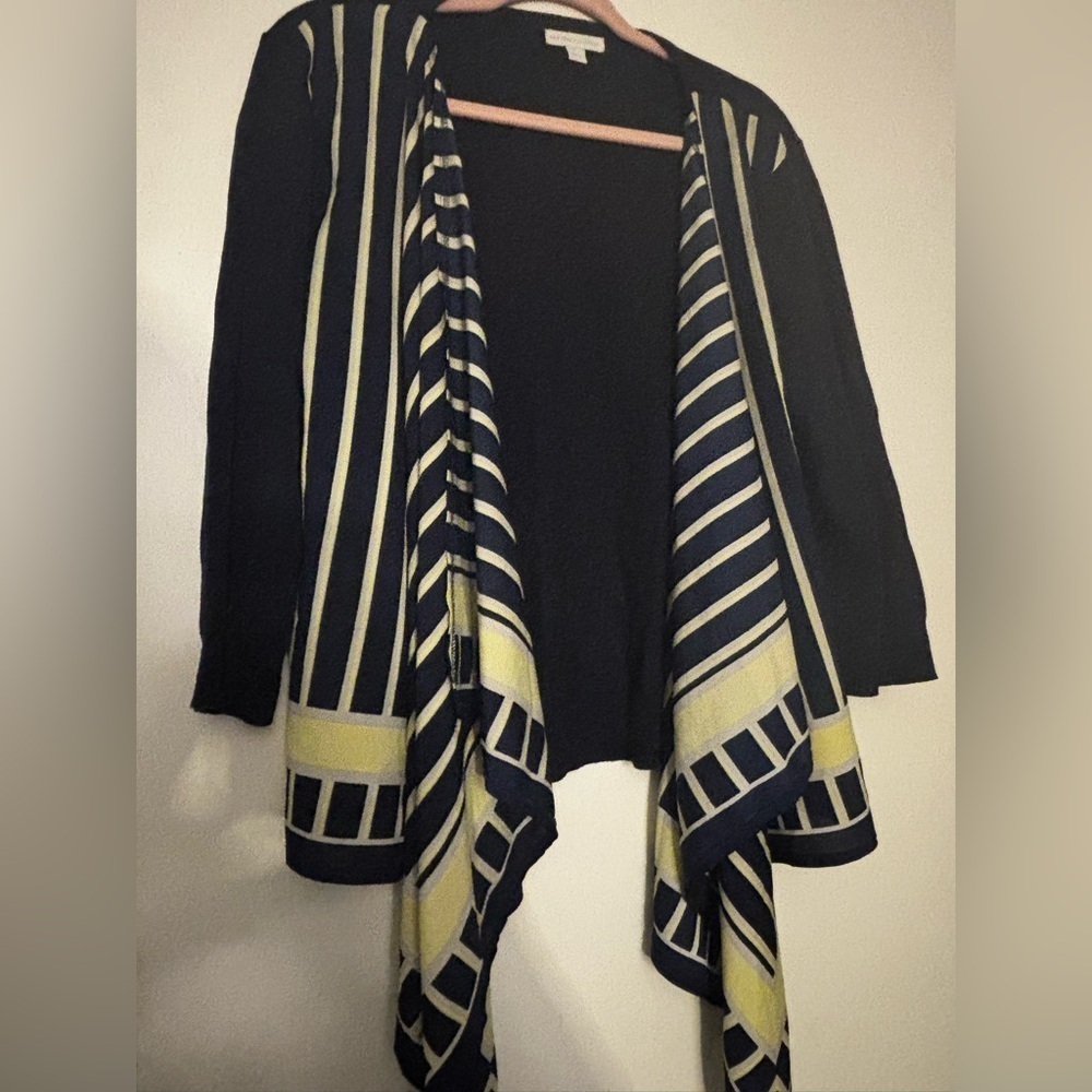 Cardigan Blue and Yellow lime